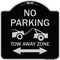 Signmission No Parking Tow-Away Zone W/ Bidirectional Arrow Heavy-Gauge Aluminum Sign, 18" x 18", BS-1818-23608 A-DES-BS-1818-23608 - alternate 1